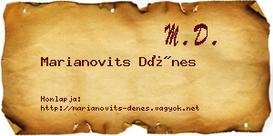 Marianovits Dénes névjegykártya