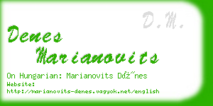 denes marianovits business card